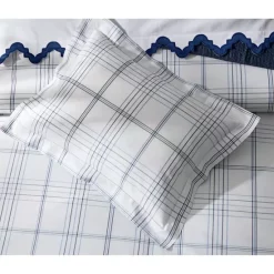 Budget ✔️ Matouk August Plaid Sheets Navy 💯 -Matouk Sales Store unnamed file 363