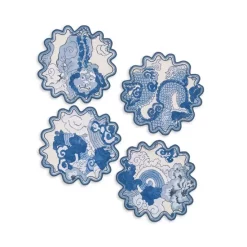 Brand new ⌛ Matouk Magic Mountain 6" Round Cocktail Napkins, Set Of 4 Porcelain 😉