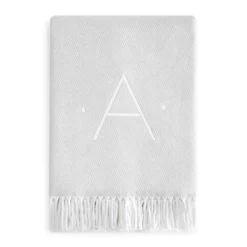 New 🔥 Matouk Initial Pezzo Throw Silver G 🔔