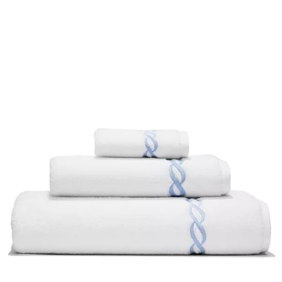 Best Pirce π Matouk Classic Chain Milagro Towels - 100% Exclusive White/navy π 4 Best Pirce π Matouk Classic Chain Milagro Towels - 100% Exclusive White/navy π - Image 3