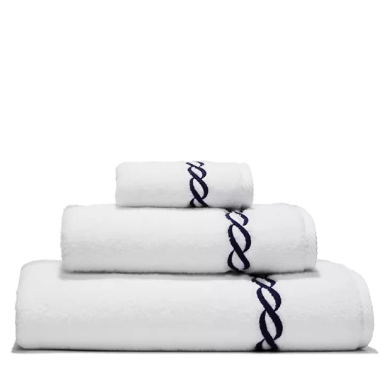 Best Pirce π Matouk Classic Chain Milagro Towels - 100% Exclusive White/navy π 5 Best Pirce π Matouk Classic Chain Milagro Towels - 100% Exclusive White/navy π - Image 4