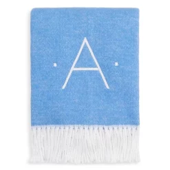 Discount 🔔 Matouk Initial Pezzo Throw Azure A 😀