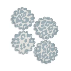 Flash Sale 🎁 Matouk Iconic Leopard 6" Round Cocktail Napkins, Set Of 4 Sky 👍 -Matouk Sales Store unnamed file 800